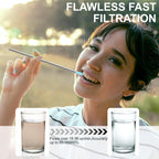 Personal Water Filter Straw, Reusable Stainless Steel Water Filter Drinking Straw Portable Outdoor Emergency Survival Gear for Hiking, Camping, Travel, Hunting & Fishing (Small)