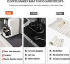 Coffee Mat Dish Drying Mat Quick Drying Hide Stain Rubber Backed Absorbent Coffee Bar Accessories Suitable for Coffee Maker Espresso Machine Stand Mixer Coffee Pot 12"x19" Light Grey