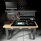 Ewen 31.6"x23.5" Large Silicone Kitchen Counter Mat, 2mm Thick Heat Resistant Silicone Countertop Protector Mat Cover for Baking Air Fryer Toaster Oven Microwave Coffee Maker Cutting Board Drill Black