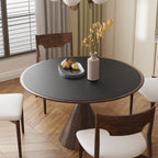 Black Plastic Table Cover Protector, 48" Round Waterproof Easy Flat PVC Desk Pad Mat, 1.5mm Thick Vinyl Table Top Protector for Dining Room Table, Office, Dresser