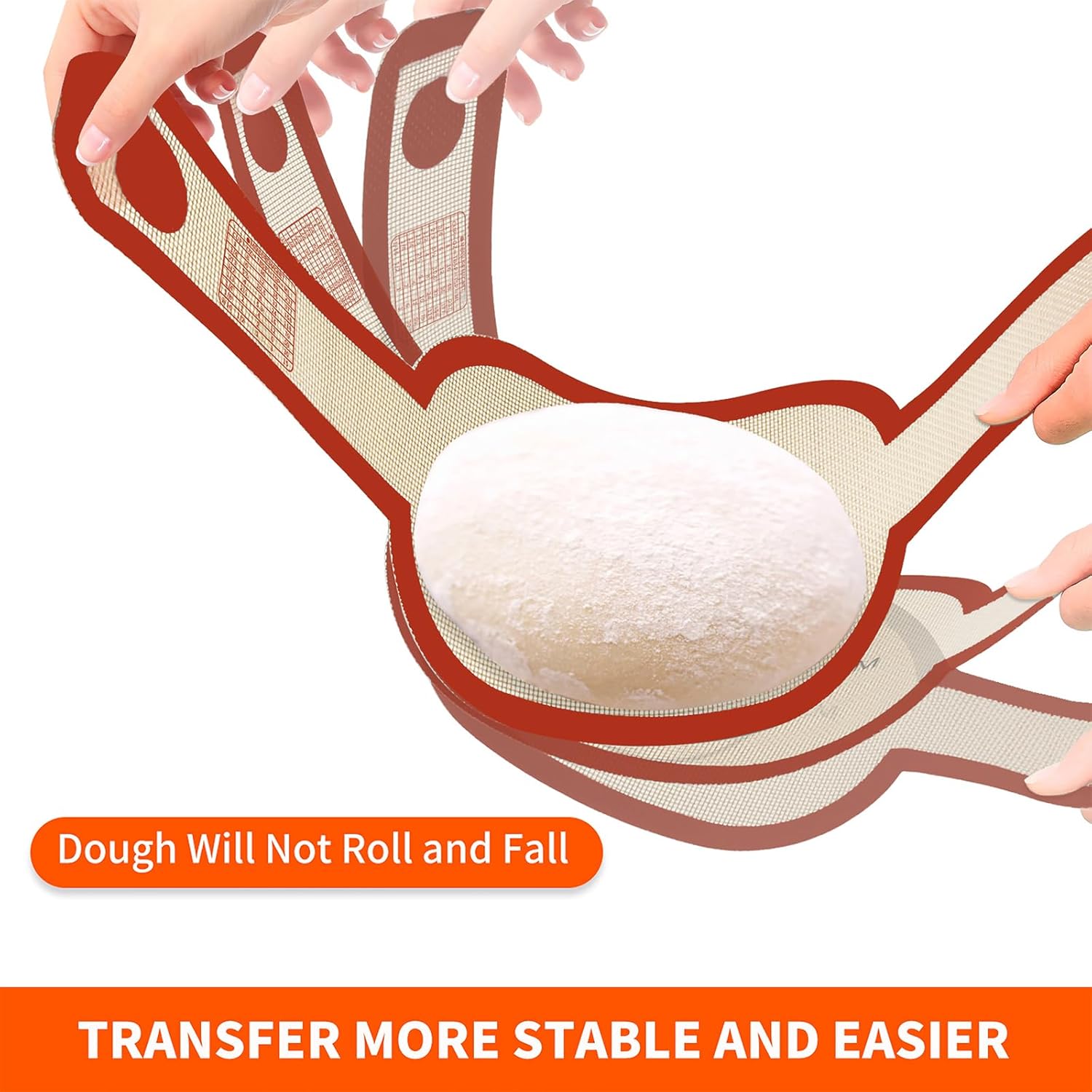 Silicone Bread Sling Dutch Oven Liner, Non-Stick & Easy Clean Reusable Oval Silicone Bread Sling Baking Mat, Easy to Transfer Sourdough Bread - 2 Red Set