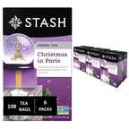 Stash Tea Christmas in Paris Herbal Tea - Non-GMO Project Verified Premium Tea with No Artificial Ingredients, 18 Count (Pack of 6) - 108 Bags Total