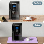 Rnivvi Coffee Mat, 16" x 24" Coffee Bar Mats for Espresso Machine Station Accessories and Organizer, Hide Stain Rubber Backed Absorbent Dish Drying Pad for Kitchen Counter, Cute Bar Decor Pad, Purple