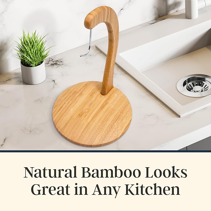 Totally Bamboo Banana Holder – Wooden Banana Stand and Hanger for Countertop Fruit Storage, Durable Bamboo Banana Hook for Even Ripening and Easy Access