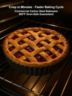 9.5*2.2 Inch Deep Tart Pan w/ Pie Cake Server. Removable Bottom, Non-Stick Coating, Rugged Carbon Steel for Tart Quiche Baking. Gift for Women Wife Christmas Thanksgiving Party Festival Family