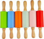 18 Pack Small Rolling Pin for Kids, 9 Inch Kids Rolling Pin for Home Kitchen (6 colors)