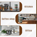 K Cup Holder, Coffee Pod Storage Carousel Holder Organizer Compatible with 40 Keurig K-Cup Pods, Home or Office Kitchen Counter Organizer（Black）
