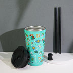 BJPKPK 18oz Tumbler With lid And Straw Stainless Steel Travel Coffee Mug Insulated Tumblers Cups,Passionate-Red