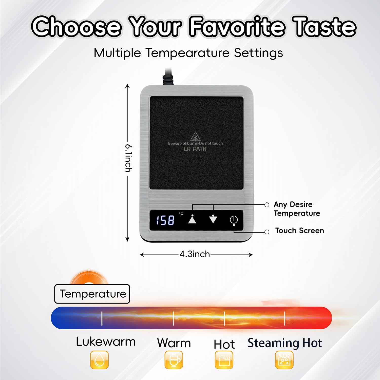 Coffee Mug Warmer & Mug Set 2025, Heated Cup for Desk with Temperature Control and Smart Auto Shut Off, 14oz