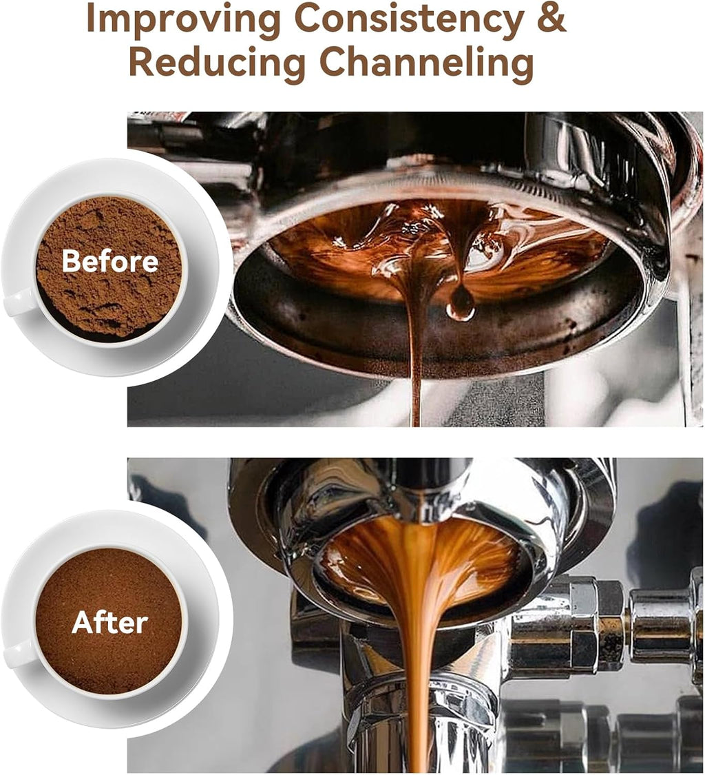 WDT Distribution Tool, Espresso Coffee Stirrer - 0.4mm 10 Needles Espresso Stirrer, Espresso Distributor for Barista Espresso Machine Accessories - Black