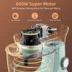 Electric Stand Mixer, 10 Speeds Tilt-Head Food Mixer, 3-IN-1 Kitchen Mixer for Daily Cooks with Dishwasher-Safe 6.5 QT Bowl,Dough Hook, Beater, Whisk (Agave Green)