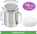 CUSINIUM Powdered Sugar Shaker Duster - With Handle - Cinnamon Shaker For Coffee Bar - Fine Mesh Dredge - 10 ounce | Style: Fine