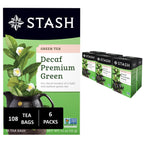 Stash Tea Decaf Premium Green Tea - Decaf, Non-GMO Project Verified Premium Tea with No Artificial Ingredients, 18 Count (Pack of 6) - 108 Bags Total