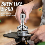 Flexzion Coffee Tamper 58mm Espresso Tamper Tool, Stainless Steel Barista-Quality Hand Press Espresso Maker with Ergonomic Silver Handle for Home and Professional Use
