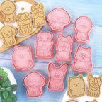 8 Dog Cookie Cutters Set, 3D Puppy Cookie Stamps, Cupcake Pancake Apple Pie Pastry Biscuit Molds, Cookie Baking Molds for Dog Party Decorations (Puppy)