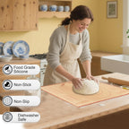 Banneton Bread Proofing Basket & Silicone Baking Mat Set, Oval & Round Sourdough Bread Baking Supplies Proofing Bowls with Liner & Cover Cotton Rope Sourdough Banneton Basket for Bread Making (Khaki)