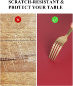 Wine Red Plastic Table Cover Protector, 24" x 48" Waterproof Easy Flat PVC Desk Pad Mat, 1.5mm Thick Rectangle Vinyl Table Top Protector for Dining Room Table, Office, Dresser