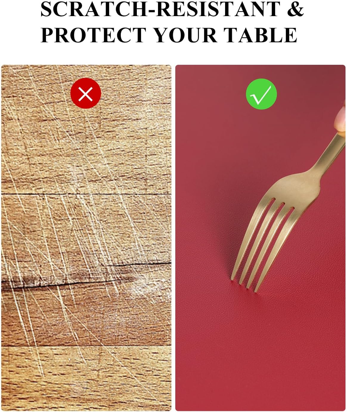 Wine Red Plastic Table Cover Protector, 36" x 72" Waterproof Easy Flat PVC Desk Pad Mat, 1.5mm Thick Rectangle Vinyl Table Top Protector for Dining Room Table, Office, Dresser