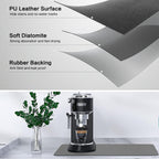 Coffee Mat 12''x19'', Dish Drying Mats for Kitchen Counter Absorbent Hide Stain Bar Mat Coffee Bar Accessories Anti Spill Mat Rubber Backed Fit Under Coffee Maker Espresso Machine Dish Rack (Gray)