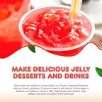 New Fanale Coconut Jelly Topping nata de coco for Boba Tea | Ice Cream | Yogurt | Smoothie | Milk Tea | Desserts Strawberry, 8.3 pound (Pack of 4) | JEL008-CS