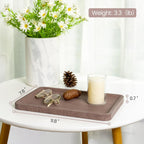 Marble Vanity Tray, 11.8in Sandstone Bathroom Kitchen Tray for Countertop, Decorative Dresser Organizer, Perfume Storage, Jewelry Holder, Brown Stone Gift for Man