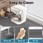 PoYang 31"x17" Coffee Mat X-Large, Coffee Bar Accessories for Countertop, Absorbent Dish Drying Mat, Anti-Slip and Hide Stain Pad for Espresso Machine, Espresso Maker and Kitchen Counter, Gray