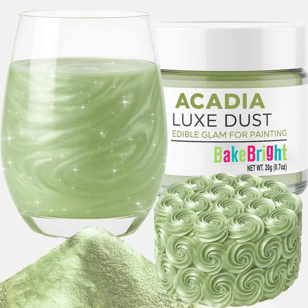 Bulk (20g) Luster Dust Edible Cake Decorations, Edible Luster Dust for Cakes, Light Green Edible Luster Dust for Cupcake Decorations, Cake Drip, Edible Paint, Light Green Edible Shimmer Dust for Drinks