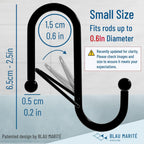 10-Pack Metal S Hooks for Hanging – Heavy-Duty S-Shaped Hook with Safety Buckle – Fits Bars up to 0.6 in – Anti-Drop Hooks for Kitchen, Pot Racks & Towel Bars – Black (Small)