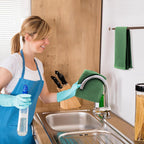 Kitinjoy 100% Cotton Waffle Weave Kitchen Towels, 4-Pack Super Soft and Absorbent Dish Towels for Drying Dishes, Kitchen Hand Towels, 13 in x 28 in, Grass Green