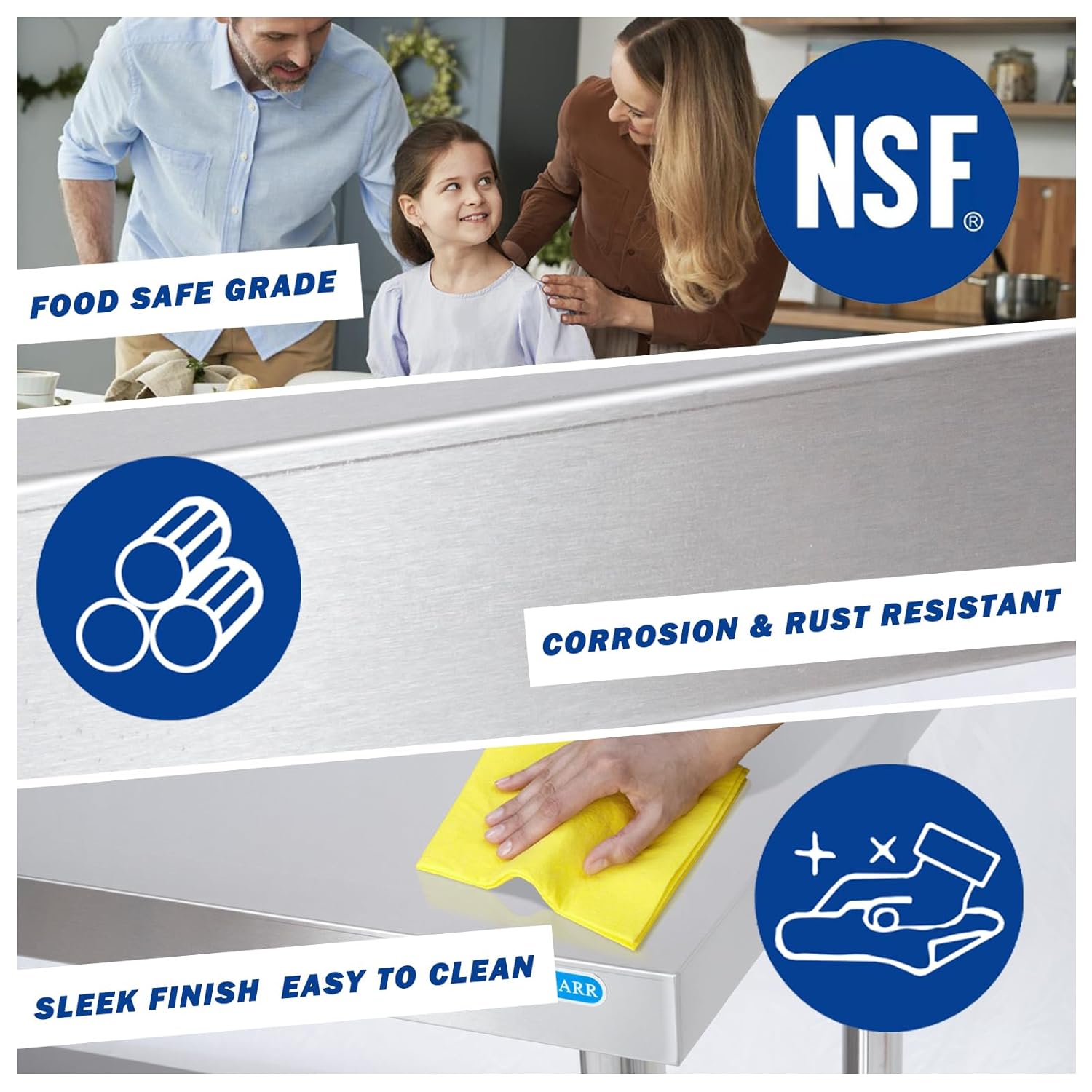 Stainless Steel Table for Prep & Work with Undershelf 24 x 30 Inches NSF Metal Commercial Kitchen Prep Table with Adjustable Under Shelf Worktable for Restaurant Home Outdoor