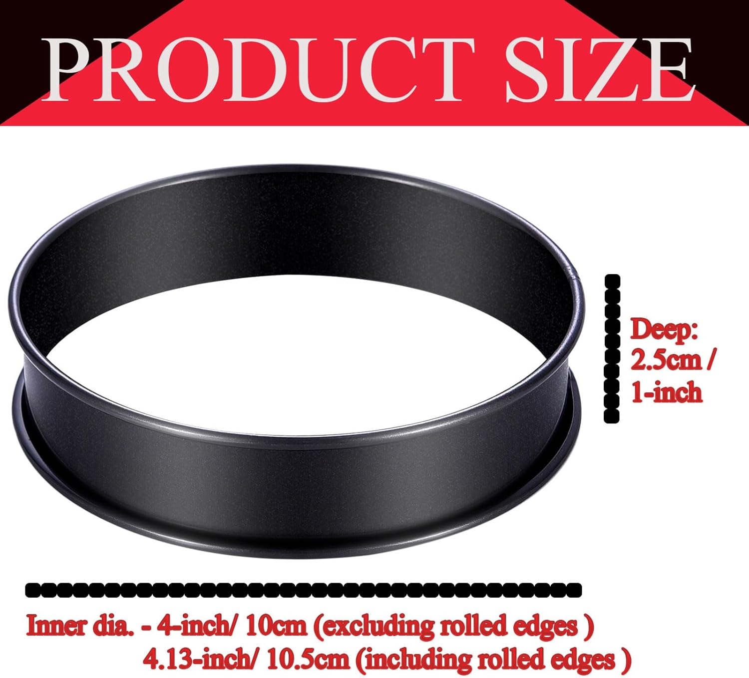 DATANYA 12Packs Crumpet Rings NONSTICK English Muffin Ring 4 Inch - Stainless Steel Double Rolled Tart Rings Round Metal Cookie Pastry Ring Molds for Baking Cooking