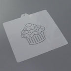 Cupcake Cookie cutter and stencil set Baking stencils and cutters bundle DIY bakery decorating kit Cookie cutter with stencils Icing stencil and cookie cutter combo (Cupcake)