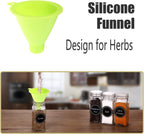 SWOMMOLY 36 Glass Spice Jars with 703 Spice Labels, Empty Square Spice Bottles 4 oz with Pour/Sift Shaker Lid, Airtight Cap, Chalk Marker and Funnel Complete Set