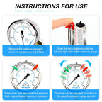 MEANLIN MEASURE 0~60Psi Liquid Filled Pressure Gauge 1/4" NPT 2.5" FACE DIAL Stainless Steel Glycerin Filled WOG Water Oil Air Lower Mount (with 2PCS Snaps)