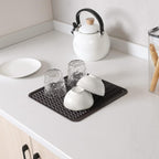 Silicone Dish Drying Mat for Multiple Usage,Easy clean,Eco-friendly,Heat-resistant Silicone Mat for Kitchen Counter or Sink,Refrigerator or Drawer liner Coffee M 12 inches x 12 inches