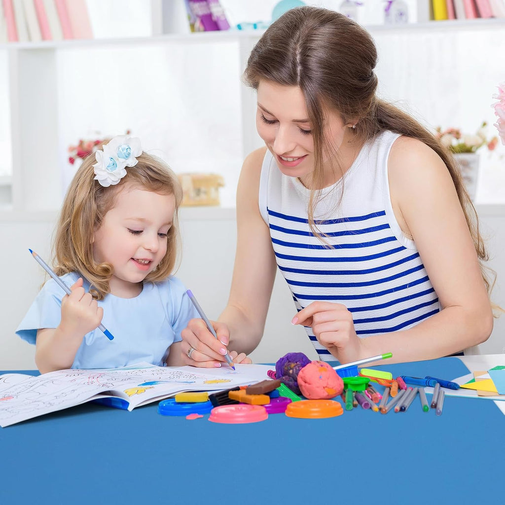 Silicone Mat Heat Resistant Mats for Countertop, Large Silicone Mats for Crafts Kitchen Counter Workbench Table protector, Size 36x24 inches Thick 2mm,Rolled Package,Light Blue