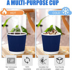 120 Pack Paper Espresso Coffee Cups, 4 oz Disposable Coffee Cups,Corrugated Insulated Ripple Wall, Paper Ripple Cup for Coffee, Hot Chocolate and Hot Tea Drinks -Navy