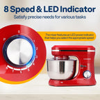 VIVOHOME 4.75 Quart Stand Mixer, 8 Speed Kitchen Electric Food Mixer, Household Stand Mixer for Baking, Cake, Bread with Beater, Dough Hook, Wire Whip and Egg Separator, Red