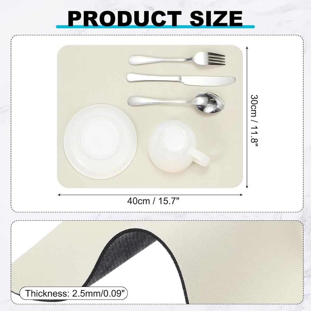 uxcell Silicone Mats for Kitchen Counter, 15.7" x 11.8" Non-Slip Countertop Protector Mat Heat Resistant Coffee Mat Waterproof Table Placemat, Beige