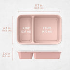 Bentgo Prep - 20-Piece 2-Compartment Reusable Meal Prep Containers with Lids, PFAS & BPA Free Materials, Durable, Microwave, Freezer, & Dishwasher Safe To Go Food Storage (Sweet Pea Glitter)