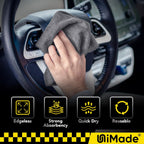 Microfiber Cleaning Cloth, 100 Pack Microfiber Towels for Cars Commercial Grade Work Rags Bulk Detailing Cloth for Automotive Bar Mechanic Restaurant Garage Housekeeping, 11.5"x 11.5", Grey