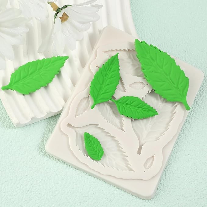 1 Pcs Plant Leaf Chocolate Fondant Mold Reusable Fern Leaf Silicone Mold, for Kitchen Baking Wedding Cake Decoration Cupcake Toppers Biscuit Candy Clay Resin Pendant Plaster