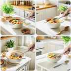 Silicone Kitchen Cooking Utensils Set: MOACC Heat Resistant 13inch Long Kitchen Gadgets, BPA Free Non Stick Rubber Cook Accessories For Food Prep, Frying, Serving, Basting (Light Grey)