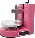 TECHTONGDA Cake Decorating Coating Machine Cream Spreading Automatic Frosting Turntable with Graduated Scraper 60-320RPM Rotating Speed for 4-12inch Cakes Pink