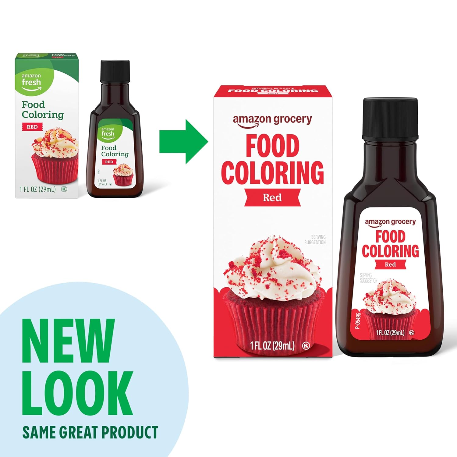 Amazon Grocery, Red Food Coloring, 1 Fl Oz (Previously Amazon Fresh, Packaging May Vary)