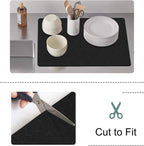 Golener Coffee Bar Mat,Under Coffee Maker Mat,23"x15"Coffee Tray Mat Under Coffee Machine,Rubber Coffee Maker Mat,Under Appliance Mats,Silicone Hot Mat for Coffee Machine,Dish Drying Mat, Marble Black