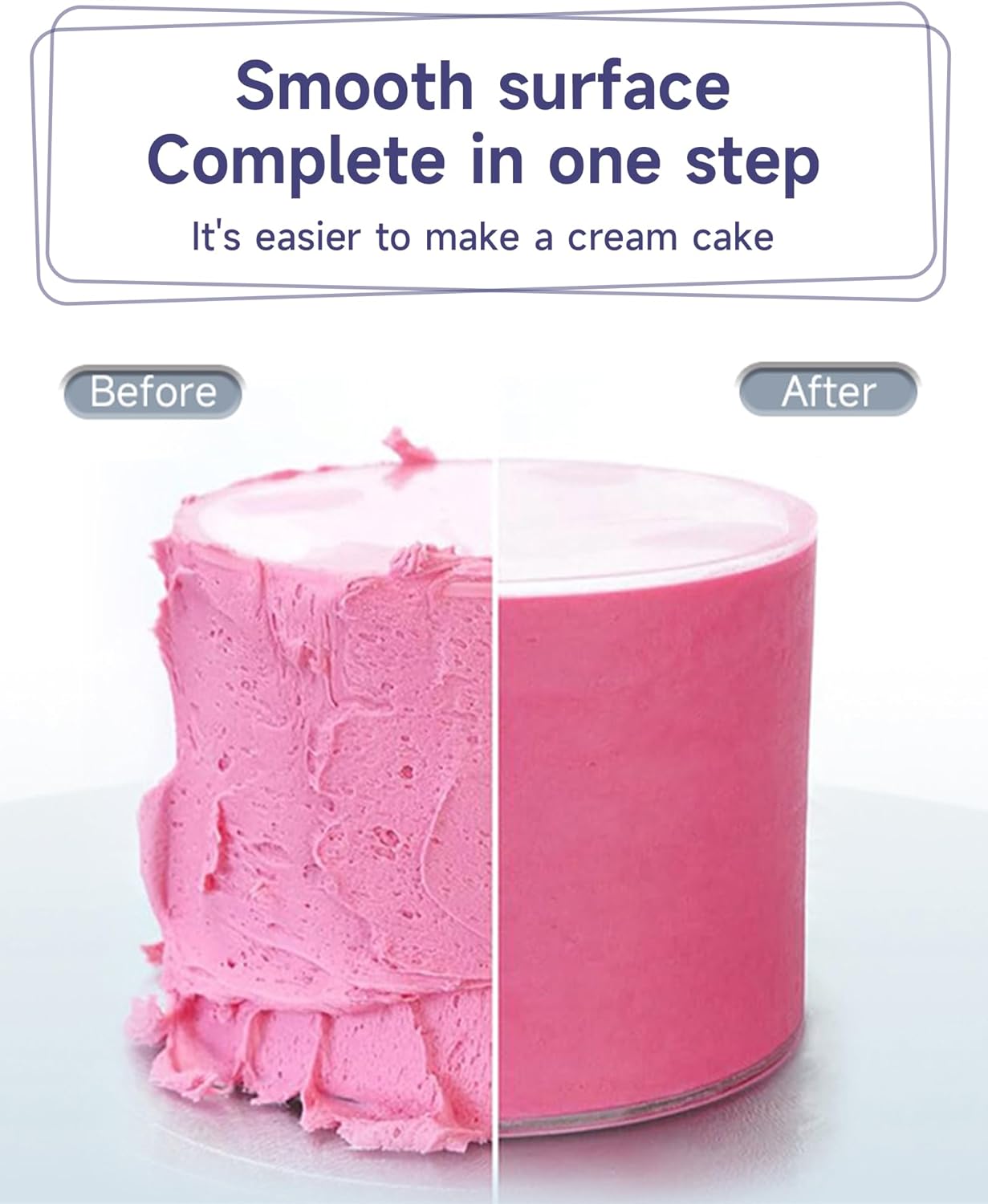 9 Inch Metal Cake Scraper Set of 2, Stainless Steel Cake Scraper Smoother Double Sided Patterned Edge for Icing Smoother,Tall Cake Scraper, Cake Combs for Buttercream