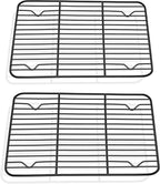 P&P CHEF Cooling Baking Rack Pack of 2, Stainless Steel Cooling Racks for Cooking Baking Roasting Grilling Drying, Dense Wires & Smooth Edge, Easy to clean, Black, 9.7" x 7.3"