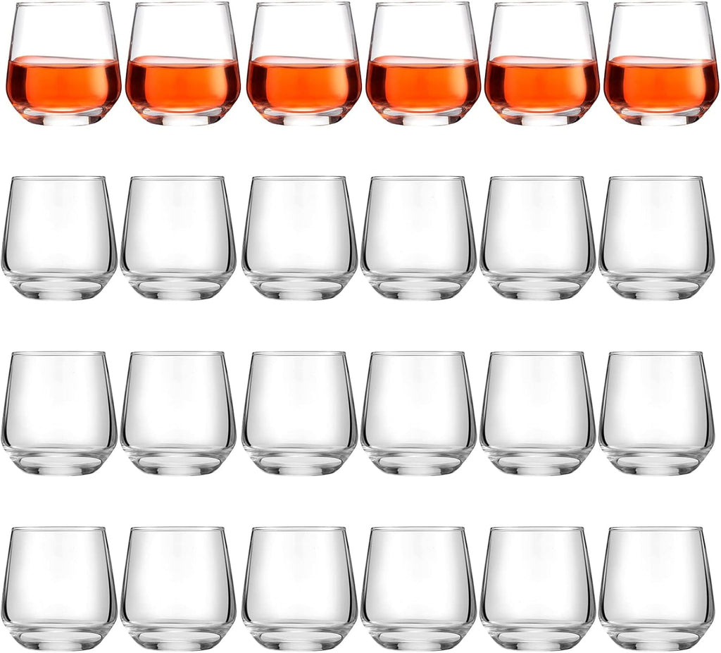 Zopeal 24 Pack Shot Glasses 3.25 oz Tequila Heavy Base Whiskey Tasting Glass Cups Small Liquor and Spirit Bar Shooter for Drinking Tasting Espresso Beer Juice