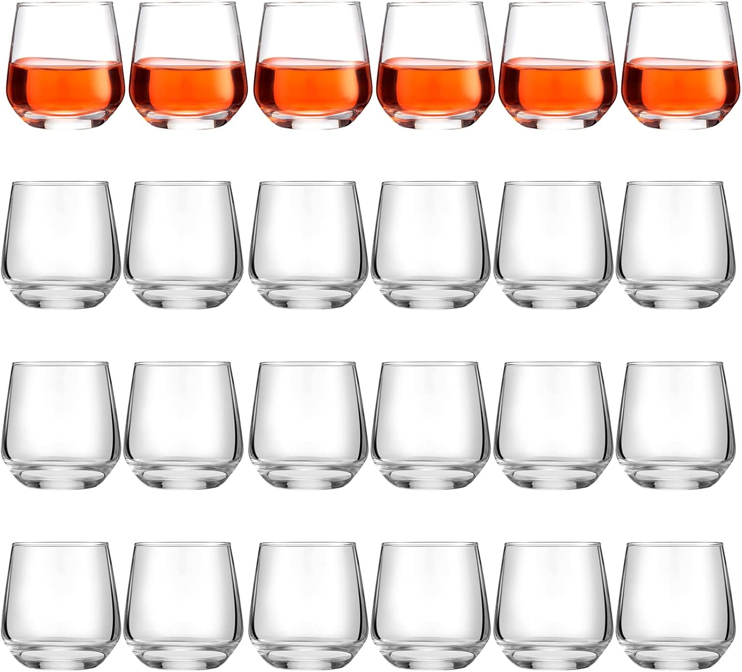 Zopeal 24 Pack Shot Glasses 3.25 oz Tequila Heavy Base Whiskey Tasting Glass Cups Small Liquor and Spirit Bar Shooter for Drinking Tasting Espresso Beer Juice